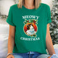 Meowy Christmas, Funny, Retro, Cat - White Super Soft Tees