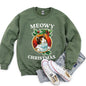 Meowy Christmas, Funny, Retro Cat Sweatshirt