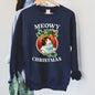 Meowy Christmas, Funny, Retro Cat Sweatshirt