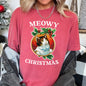 Meowy Christmas, Funny, Retro, Cat, Comfort Colors, Tshirt
