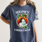 Meowy Christmas, Funny, Retro, Cat, Comfort Colors, Tshirt