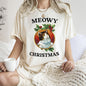 Meowy Christmas, Funny, Retro, Cat, Comfort Colors, Tshirt