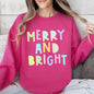 Merry And Bright Christmas Sweatshirt, Positivity, Funny, Sarcastic, Mom Gift, Xmas, Winter, Mental Health, Colorful, Pastel, Crewneck, Crew Neck Sweatshirt