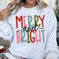 Merry And Bright Retro Text, Christmas Sweatshirt