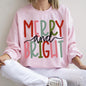 Merry And Bright Retro Text, Christmas Sweatshirt