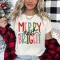 Merry And Bright Retro Text, Christmas Super Soft Tees