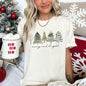 Merry And Bright, Watercolor Trees, Christmas, Comfort Colors, Tshirt