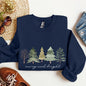 Merry And Bright, Watercolor Trees, Christmas Sweatshirt