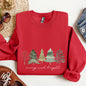Merry And Bright, Watercolor Trees, Christmas Sweatshirt