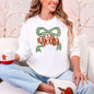 Merry Bow, Christmas Ribbon, Retro, Santa Sweatshirt