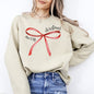 Merry Christmas Bow, Coquette, Cutesy, Santa, Classic, Girly Sweatshirt