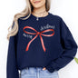 Merry Christmas Bow, Coquette, Cutesy, Santa, Classic, Girly Sweatshirt