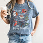 Merry Christmas Doodles, Cute, Santa, Stockings, Tree, Retro, Comfort Colors Tshirt