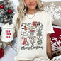 Merry Christmas Doodles, Cute, Santa, Stockings, Tree, Retro, Comfort Colors Tshirt
