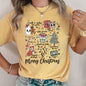 Merry Christmas Doodles, Cute, Santa, Stockings, Tree, Retro, Comfort Colors Tshirt