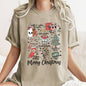 Merry Christmas Doodles, Cute, Santa, Stockings, Tree, Retro, Comfort Colors Tshirt