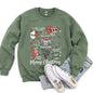 Merry Christmas Doodles, Cute, Santa, Stockings, Tree, Retro Sweatshirt