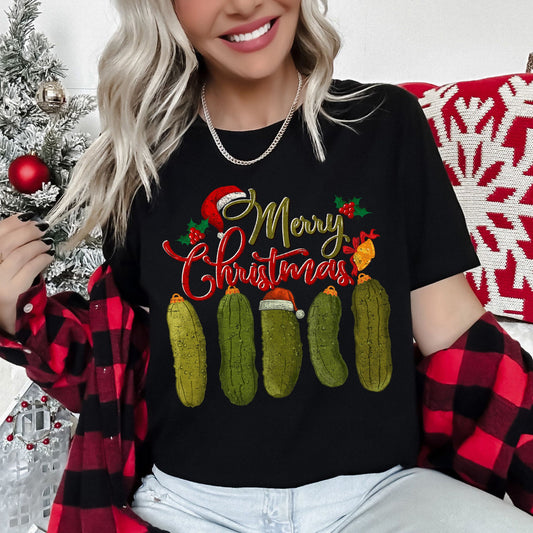 Merry Christmas Pickles, Classic, Retro, Vintage Super Soft Tees