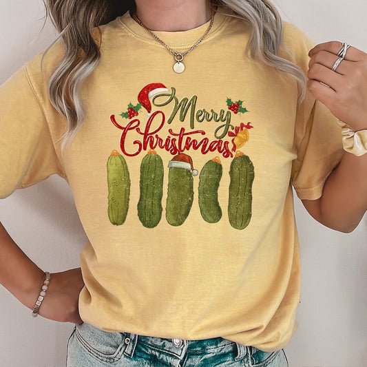 Merry Christmas Pickles, Classic, Retro, Vintage , Comfort Colors Tshirt