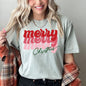 Merry Christmas Retro Text, Comfort Colors Tshirt