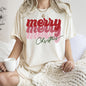Merry Christmas Retro Text, Comfort Colors Tshirt
