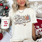 Merry Christmas Retro, Trees, Stacked Lettering, Classic Design, Comfort Colors Tshirt