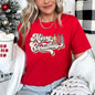Merry Christmas Retro, Trees, Stacked Lettering, Classic Design Super Soft Tees