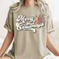 Merry Christmas Retro, Trees, Stacked Lettering, Classic Design, Comfort Colors Tshirt