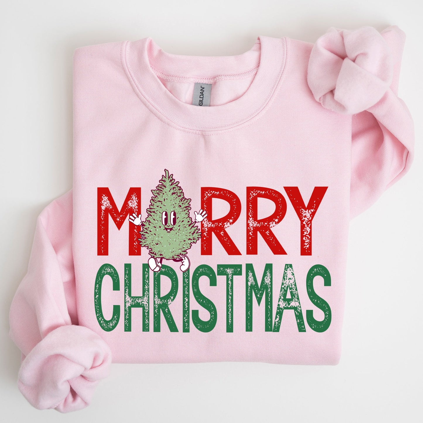 Merry Christmas Tree, Funny, Cute, Vintage, Retro, Winter, Santa, Xmas Sweatshirt