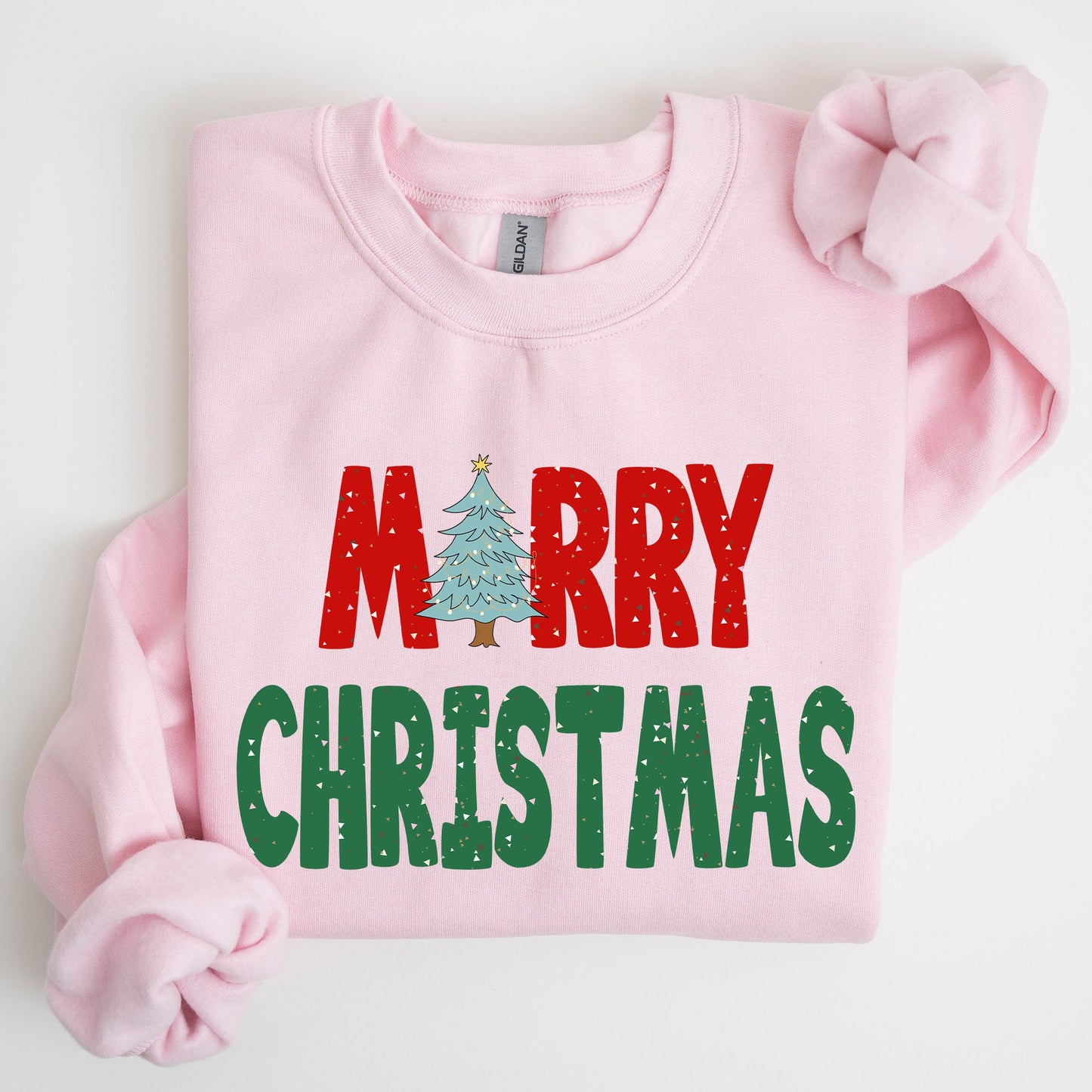 Merry Christmas Tree, Vintage, Retro, Winter, Santa, Xmas Sweatshirt