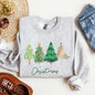 Merry Christmas Trees, Minimalist, Classic, Winter, Santa, Xmas Sweatshirt