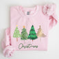 Merry Christmas Trees, Minimalist, Classic, Winter, Santa, Xmas Sweatshirt