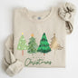 Merry Christmas Trees, Minimalist, Classic, Winter, Santa, Xmas Sweatshirt