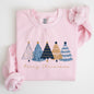 Merry Christmas Trees, Winter, Gold Effect, Snow, Santa, Xmas Sweatshirt