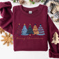 Merry Christmas Trees, Winter, Gold Effect, Snow, Santa, Xmas Sweatshirt