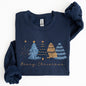 Merry Christmas Trees, Winter, Gold Effect, Snow, Santa, Xmas Sweatshirt