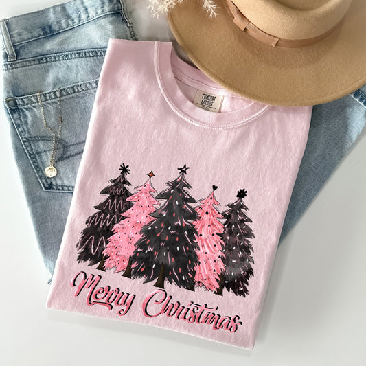 Merry Christmas Trees, Winter, Snow, Santa, Xmas Tshirt Comfort Colors T-Shirt