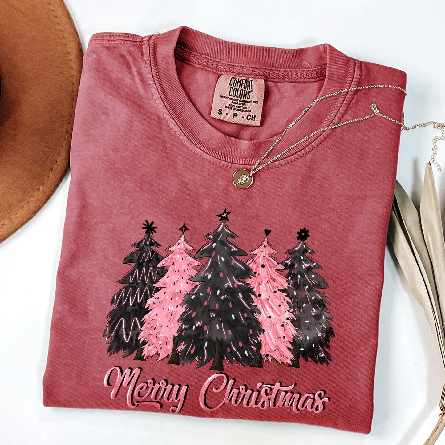 Merry Christmas Trees, Winter, Snow, Santa, Xmas Tshirt Comfort Colors T-Shirt
