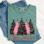 Merry Christmas Trees, Winter, Snow, Santa, Xmas Tshirt Comfort Colors T-Shirt