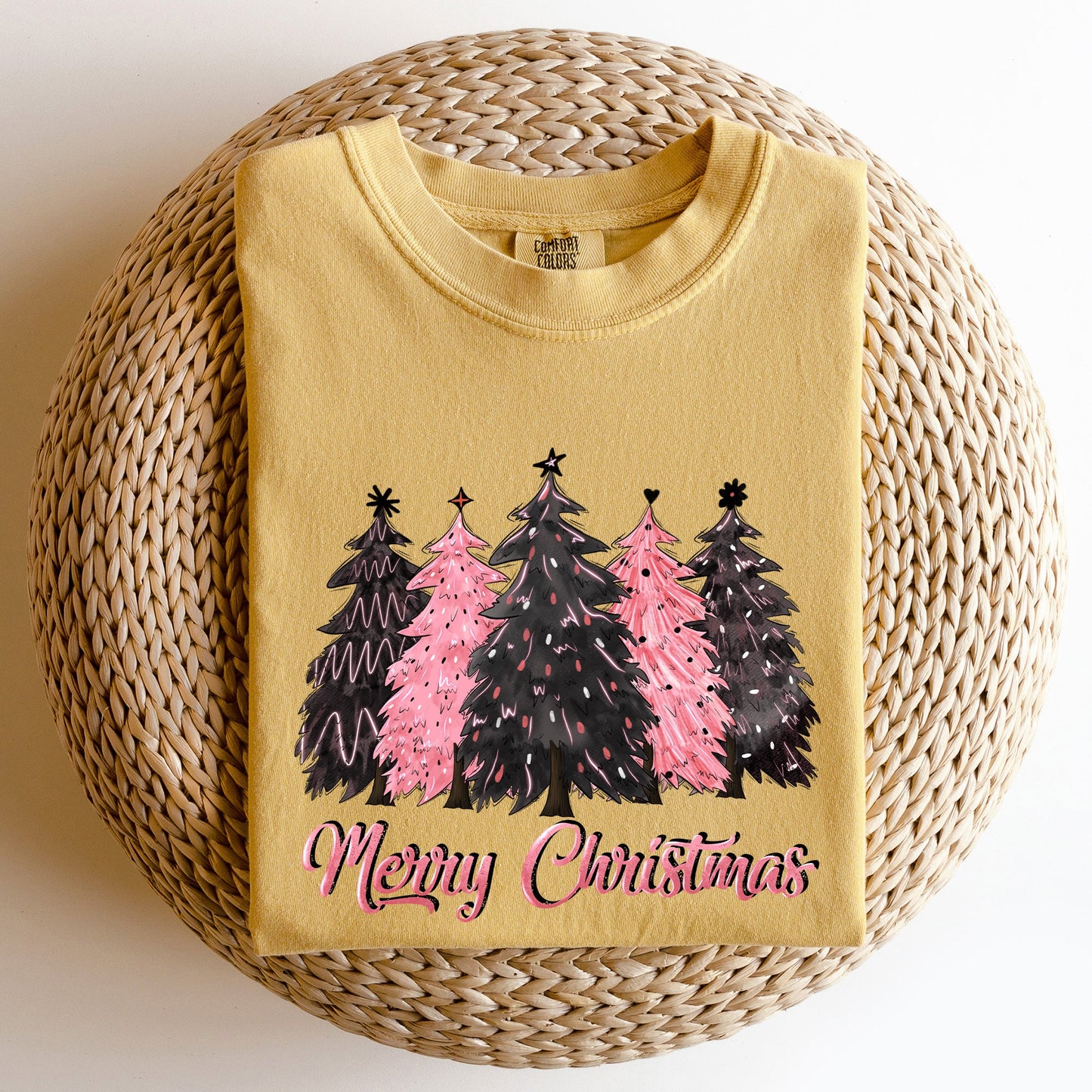 Merry Christmas Trees, Winter, Snow, Santa, Xmas Tshirt Comfort Colors T-Shirt