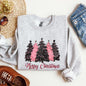 Merry Christmas Trees, Winter, Snow, Santa, Xmas Sweatshirt