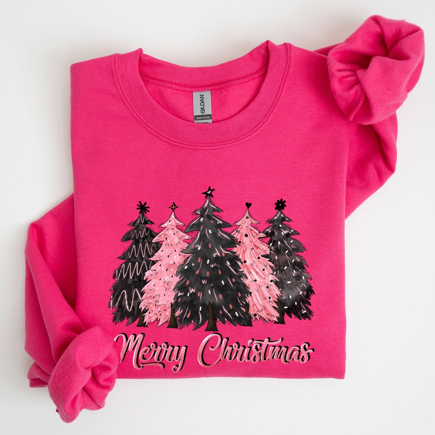 Merry Christmas Trees, Winter, Snow, Santa, Xmas Sweatshirt