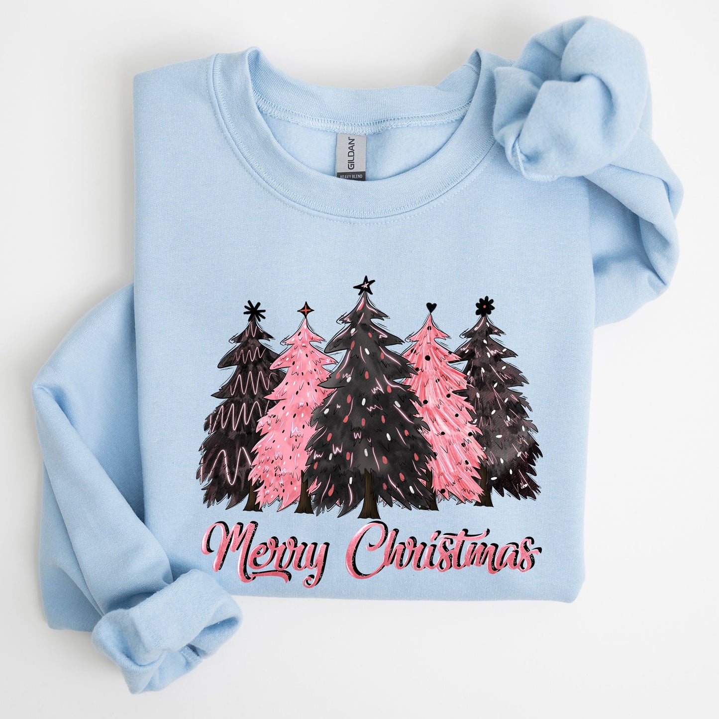 Merry Christmas Trees, Winter, Snow, Santa, Xmas Sweatshirt