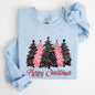 Merry Christmas Trees, Winter, Snow, Santa, Xmas Sweatshirt