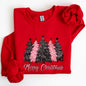 Merry Christmas Trees, Winter, Snow, Santa, Xmas Sweatshirt