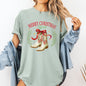 Merry Christmas Y'all, Cowboy Boots, Ribbon, Country, Western, Snow, Xmas Tshirt Comfort Colors T-Shirt
