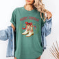 Merry Christmas Y'all, Cowboy Boots, Ribbon, Country, Western, Snow, Xmas Tshirt Comfort Colors T-Shirt