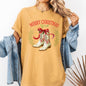 Merry Christmas Y'all, Cowboy Boots, Ribbon, Country, Western, Snow, Xmas Tshirt Comfort Colors T-Shirt