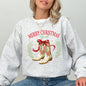 Merry Christmas Y'all, Cowboy Boots, Ribbon, Country, Western, Snow, Xmas Sweatshirt