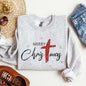 Merry Christmas, Christ, Faux Glitter, Religious, Gospel, Faith Sweatshirt